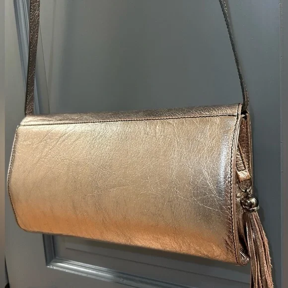 Valentino leather shoulder bag/crossbody/clutch - Bronze Metallic color - Picture 5 of 11